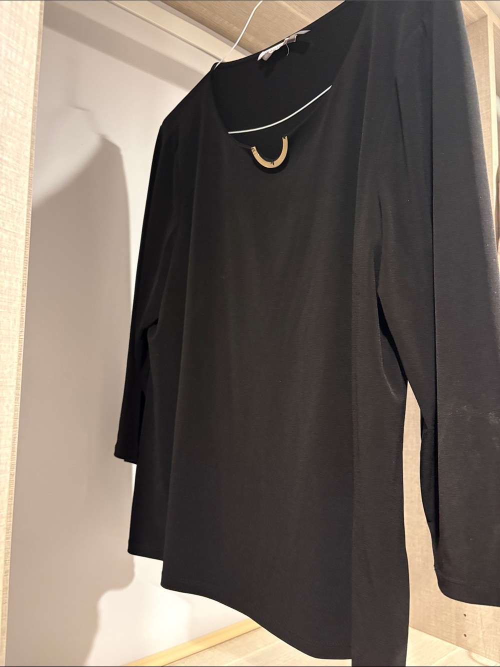 Calvin Klein Black Long Sleeve Women's Crew Neck Top